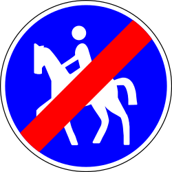 End of the path for equestrians - Road Sign