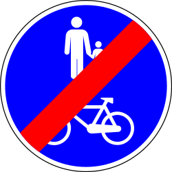 End of the shared path for pedestrians and cyclists - Road Sign