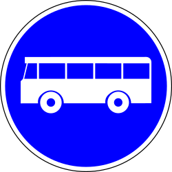 Mandatory lane for buses - Road Sign