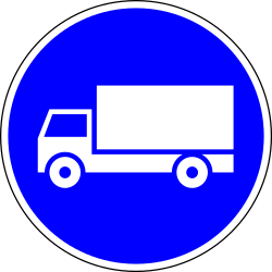Mandatory lane for trucks - Road Sign