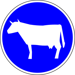 Mandatory path for cattle - Road Sign