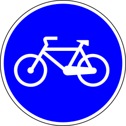 Cyclist must use mandatory path - Road Sign