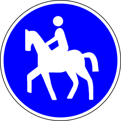 Mandatory path for equestrians - Road Sign