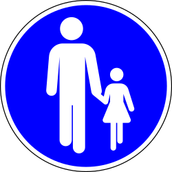 Pedestrians move use mandatory path - Road Sign