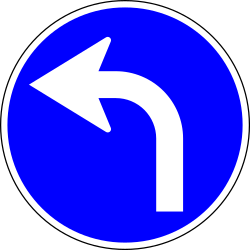 Left turn mandatory - Road Sign