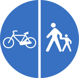 Path for cyclists and pedestrians divided is compulsory - Road Sign