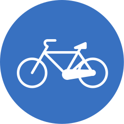 Cyclist must use mandatory path - Road Sign