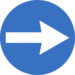 Turning right compulsory - Road Sign