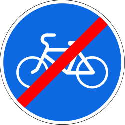End of the path for cyclists - Road Sign