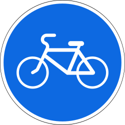 Cyclist must use mandatory path - Road Sign