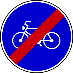 End of the path for cyclists - Road Sign