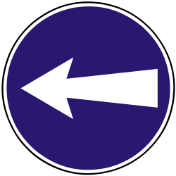 Mandatory left - Road Sign