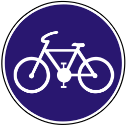 Cyclist must use mandatory path - Road Sign