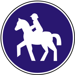 Mandatory path for equestrians - Road Sign