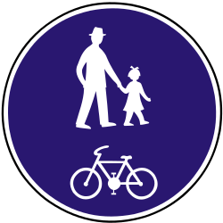 Mandatory shared path for pedestrians and cyclists - Road Sign