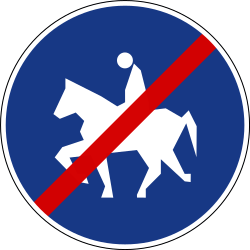 End of the path for equestrians - Road Sign