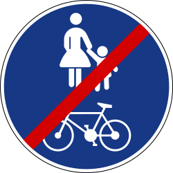 End of the shared path for pedestrians and cyclists - Road Sign