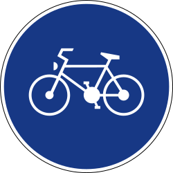 Cyclist must use mandatory path - Road Sign