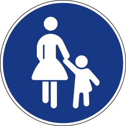 Pedestrians move use mandatory path - Road Sign