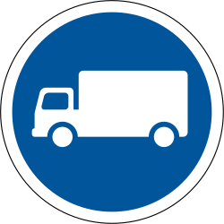 Mandatory lane for trucks - Road Sign