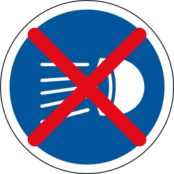 Mandatory lights off - Road Sign