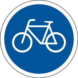 Cyclist must use mandatory path - Road Sign
