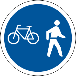Mandatory shared path for pedestrians and cyclists - Road Sign