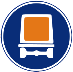 Mandatory lane for vehicles with dangerous goods - Road Sign