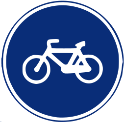 Cyclist must use mandatory path - Road Sign