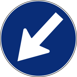 Passing left compulsory - Road Sign