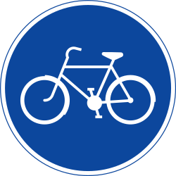 Cyclist must use mandatory path - Road Sign