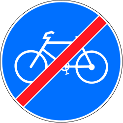 End of the path for cyclists - Road Sign