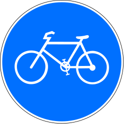 Cyclist must use mandatory path - Road Sign
