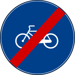 End of the path for cyclists - Road Sign