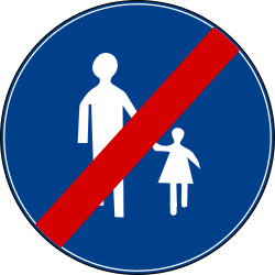 End of the path for pedestrians - Road Sign