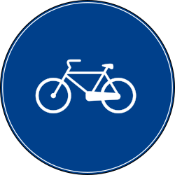 Cyclist must use mandatory path - Road Sign