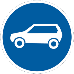 Mandatory lane for cars - Road Sign