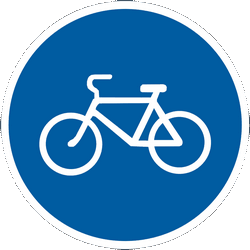 Cyclist must use mandatory path - Road Sign