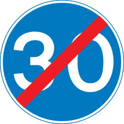 End of the minimum speed - Road Sign