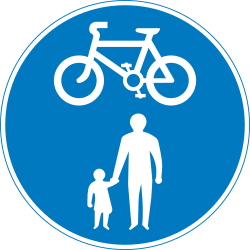 Mandatory shared path for pedestrians and cyclists - Road Sign