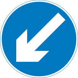 Passing left compulsory - Road Sign