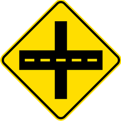 Warning for a crossroad, give way to all drivers - Road Sign
