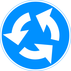 Direction of traffic on roundabout - Road Sign