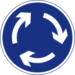 Direction of traffic on roundabout - Road Sign