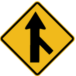 Crossroad with sharp side road on right side - Road Sign