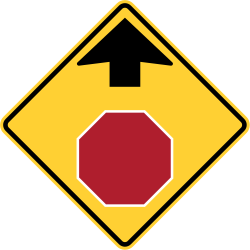 Warning Stop and give way ahead - Road Sign