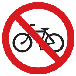 Cyclists not permitted - Road Sign