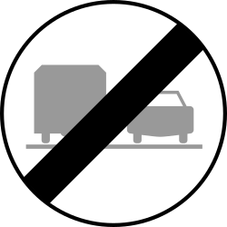 End of the overtaking prohibition for trucks - Road Sign