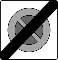 End of the zone with limited parking time - Road Sign