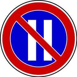Parking prohibited on even dates - Road Sign
